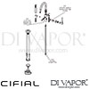 Cifial 32422TH-X11 U PVD X11 Single Leg Floor Standing Bath Shower Mixer Dimension